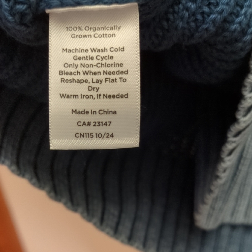 Haven Well Within Navy 100% cotton fisherman coastal beach Normcore Sweater XL - Picture 8 of 8